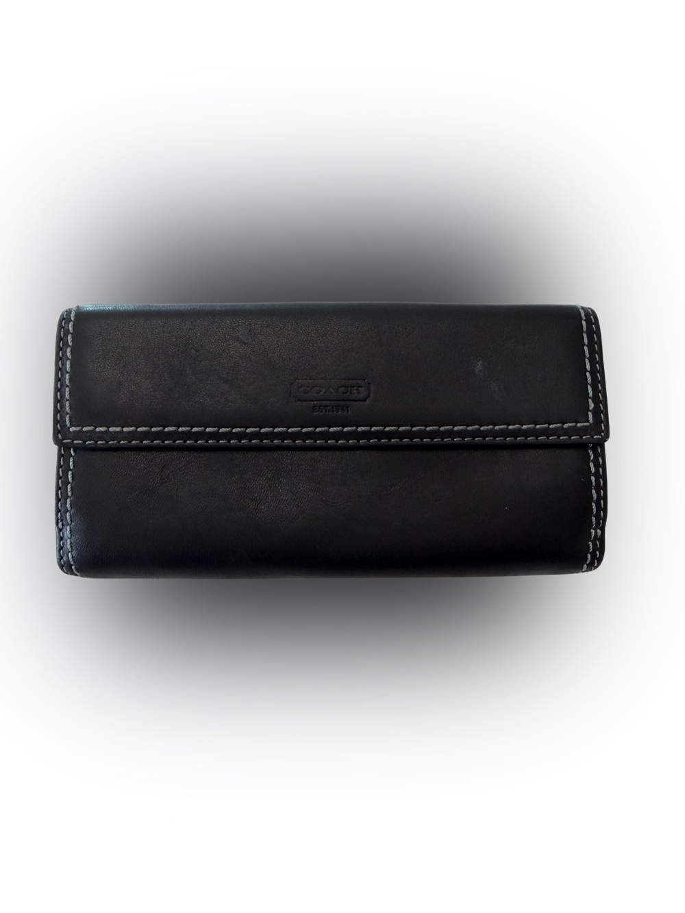2000s Coach Black Hampton Turnlock Slim Envelope Wallet luxury Y2K